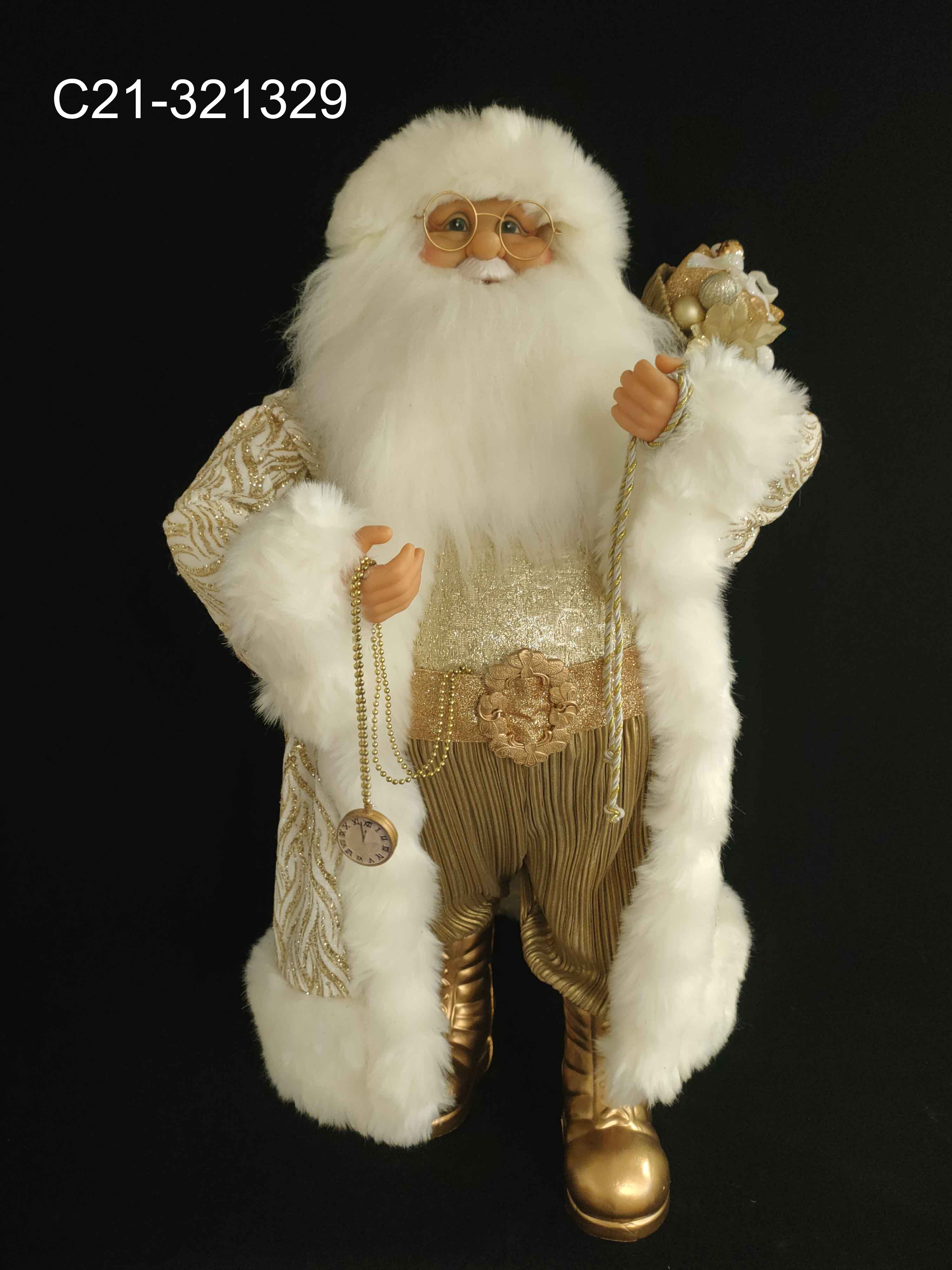 32" Gold & White Santa Claus