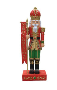 9 FT Traditional Nutcracker with Merry Christmas Sign