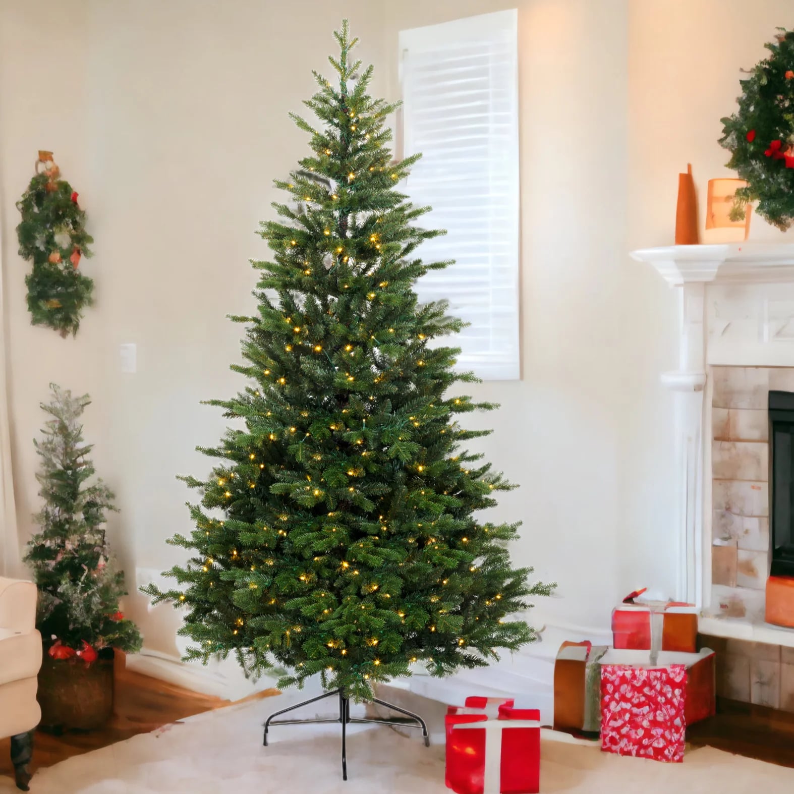 Allison Pine Tree Pre Lit Warm White & Multi LED