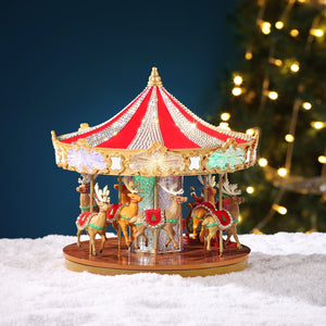 12 in. Animated Crystal Very Merry Carousel