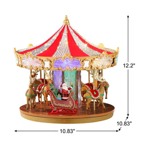 12 in. Animated Crystal Very Merry Carousel