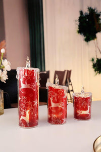 Red Deer & Snowflake Candle Set