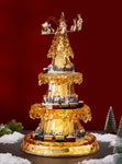 Gold Christmas Three-Tier Tree Village