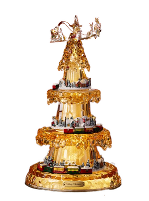 Gold Christmas Three-Tier Tree Village