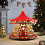 17 in. Animated Deluxe Crystal Carousel - Red