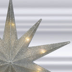 12" Lit Silver Glitter Star Tree Topper