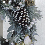 24" Silver & Gold Frosted Fir Wreath