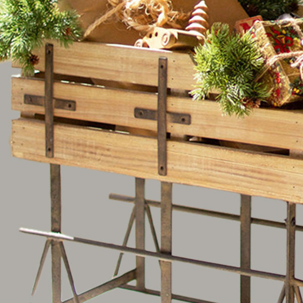 Huge Metal and Wood Christmas Sled