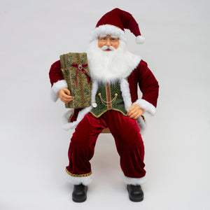 4 FT Sitting Santa With Gift