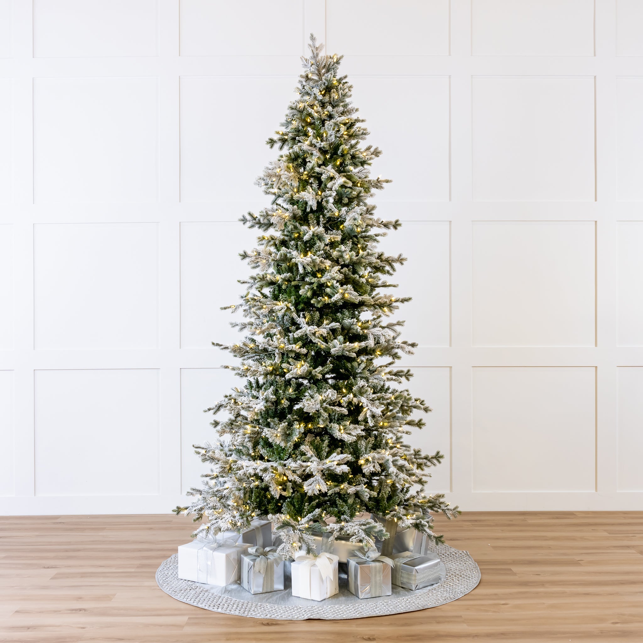 Vail Snow Pine Slim Tree Pre-Lit Warm White LED Lights