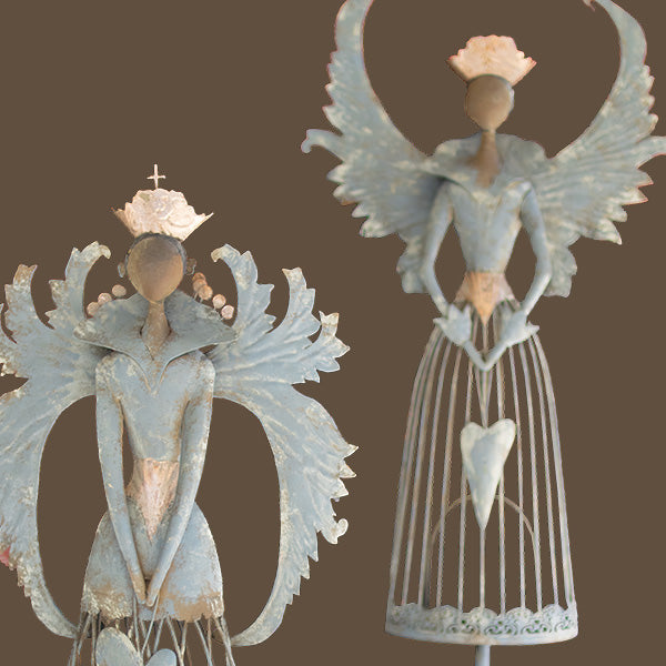 HUGE Whimsical Metal Christmas Angels, Choose Your Style