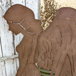 Rustic Metal Angel Silhouette Christmas Yard Stakes