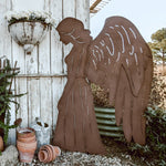 Rustic Metal Angel Silhouette Christmas Yard Stakes