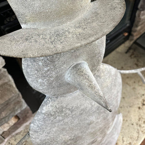 Distressed Iron Outdoor Snowman