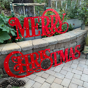 11 Feet Wide LED Merry Christmas Yard Stakes