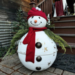 30 Inch Tall Outdoor Metal Bell Snowman