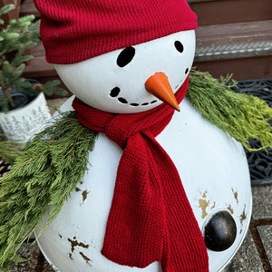 30 Inch Tall Outdoor Metal Bell Snowman