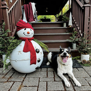 30 Inch Tall Outdoor Metal Bell Snowman