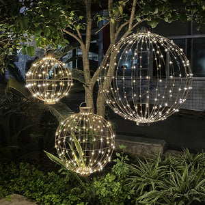 Indoor/Outdoor 3D LED Oversized Christmas Ornaments, Set of 3