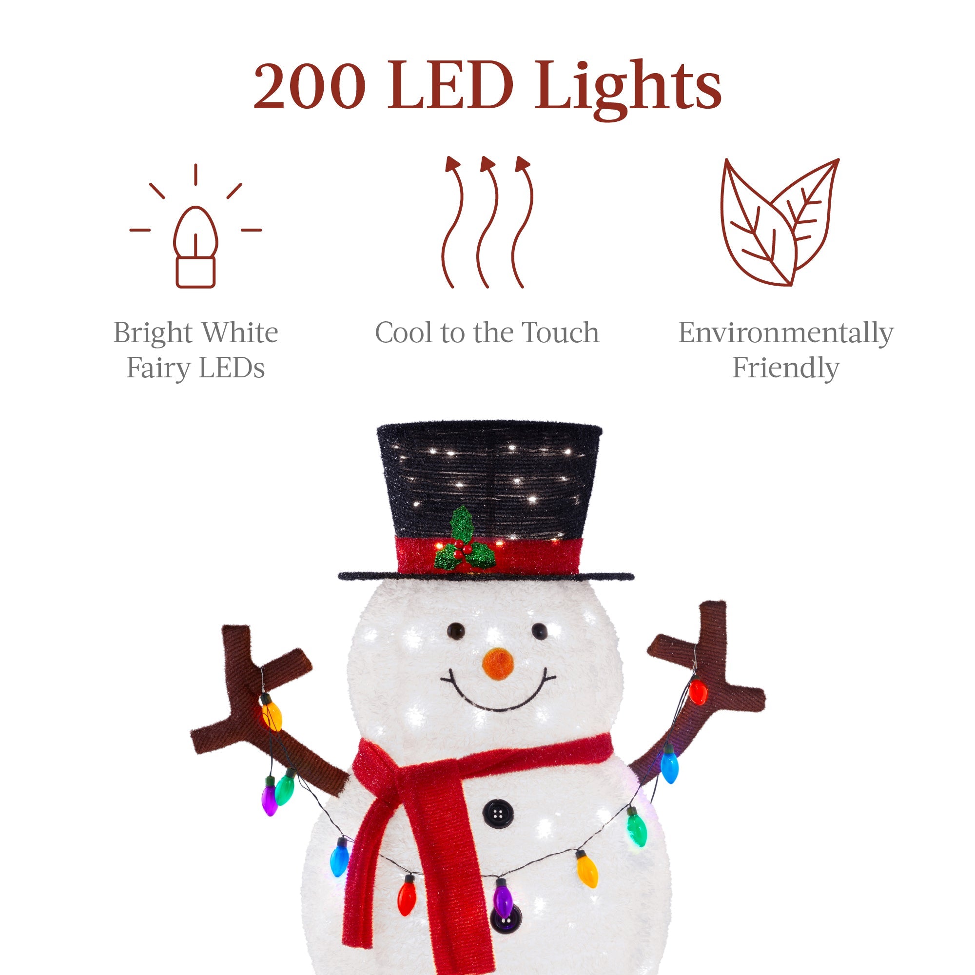 Lighted Pop-Up Snowman Outdoor Christmas Decoration w/ LED Lights