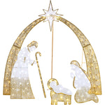 Lighted 2D Christmas Nativity Scene Outdoor Decor w/ Twinkling LED Lights