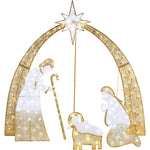 Lighted 2D Christmas Nativity Scene Outdoor Decor w/ Twinkling LED Lights