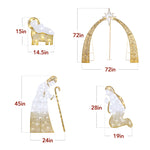 Lighted 2D Christmas Nativity Scene Outdoor Decor w/ Twinkling LED Lights