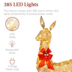 6.5ft 3-Piece Lighted Christmas Deer Set Outdoor Decor with LED Lights