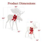 5ft 2-Piece Moose Family Lighted Outdoor Christmas Decor Set w/ LED Lights