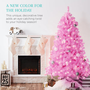 Pre-Lit Artificial Burgundy Christmas Tree w/ Incandescent Lights