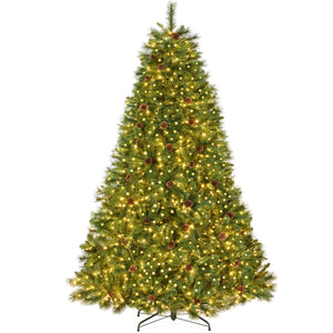 Pre-Lit Artificial Scotch Pine Christmas Tree w/ Metal Stand