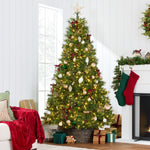 Pre-Lit Artificial Scotch Pine Christmas Tree w/ Metal Stand