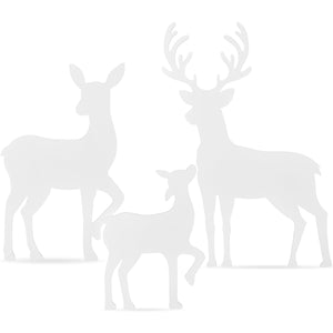 3-Piece 2D Deer Family Silhouette Yard Decoration w/ Buck, Doe, Fawn - 46in