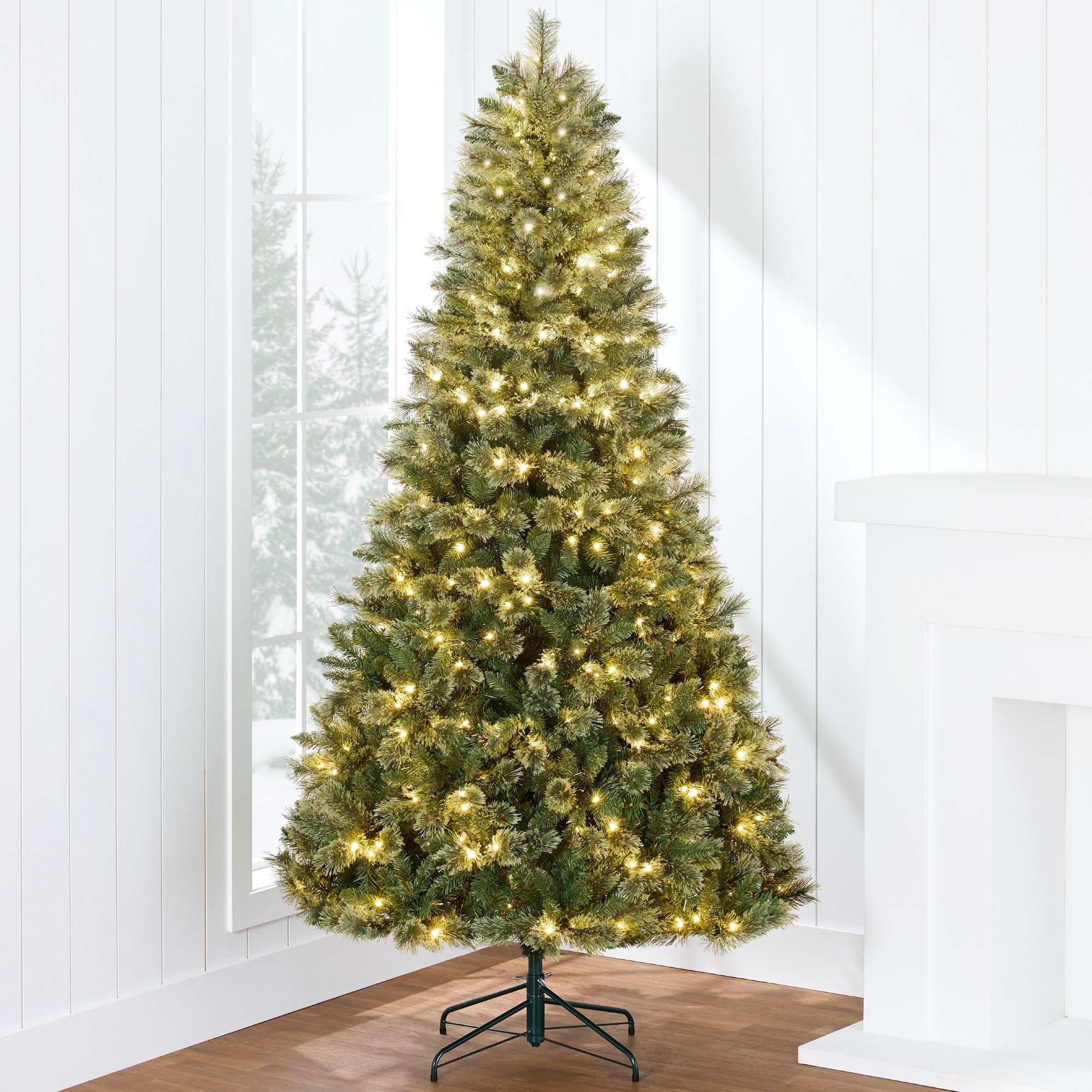 Pre-Lit Premium Cashmere Christmas Tree w/ Cordless Connection, LED Lights