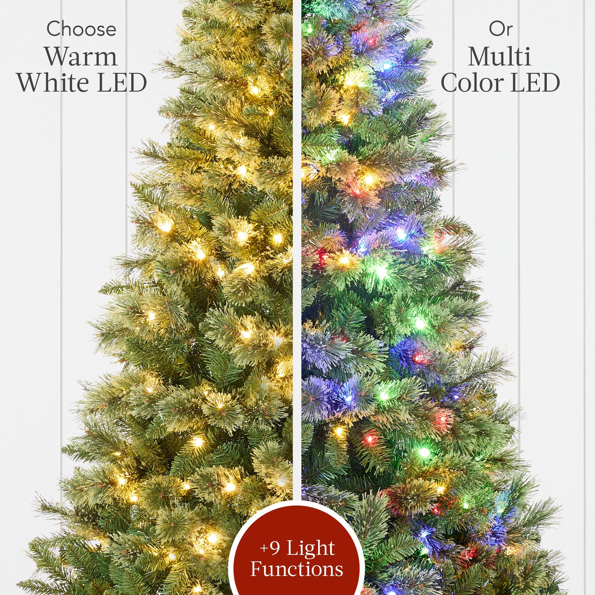 Pre-Lit Premium Cashmere Christmas Tree w/ Cordless Connection, LED Lights