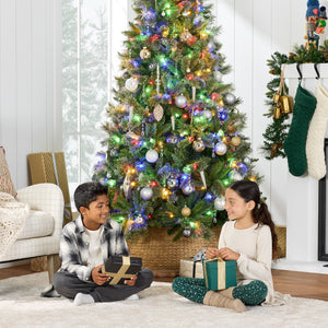 Pre-Lit Premium Cashmere Christmas Tree w/ Cordless Connection, LED Lights