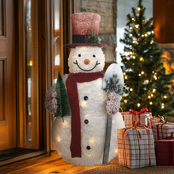 35 Inch Light Up White Frosted Snowman