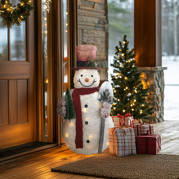 35 Inch Light Up White Frosted Snowman