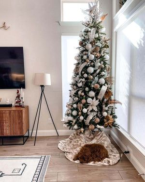 6.5' Yorkshire Fir Slim Tree with Warm White LED Lights - OPEN BOX - FINAL SALE