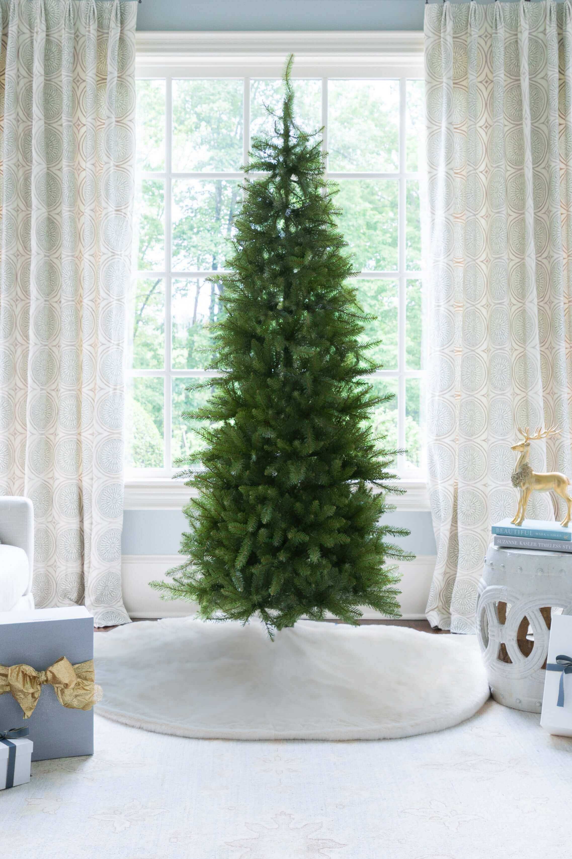 6.5' Yorkshire Fir Slim Tree with Warm White LED Lights - OPEN BOX - FINAL SALE